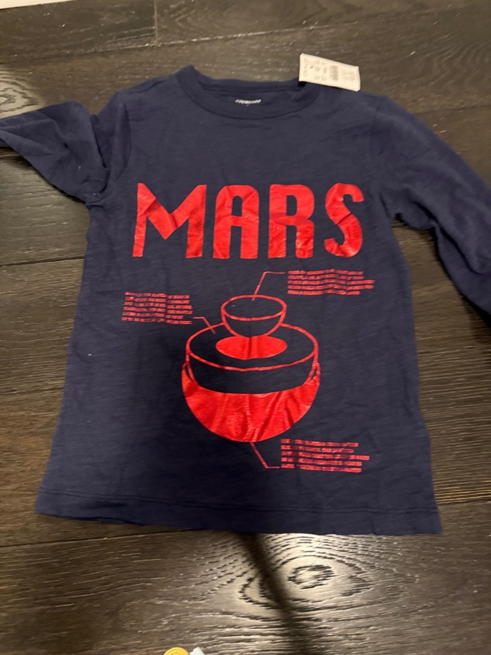 Crew cuts  Navy Long-Sleeve 'Mars' Graphic Tee - Red Design Xs